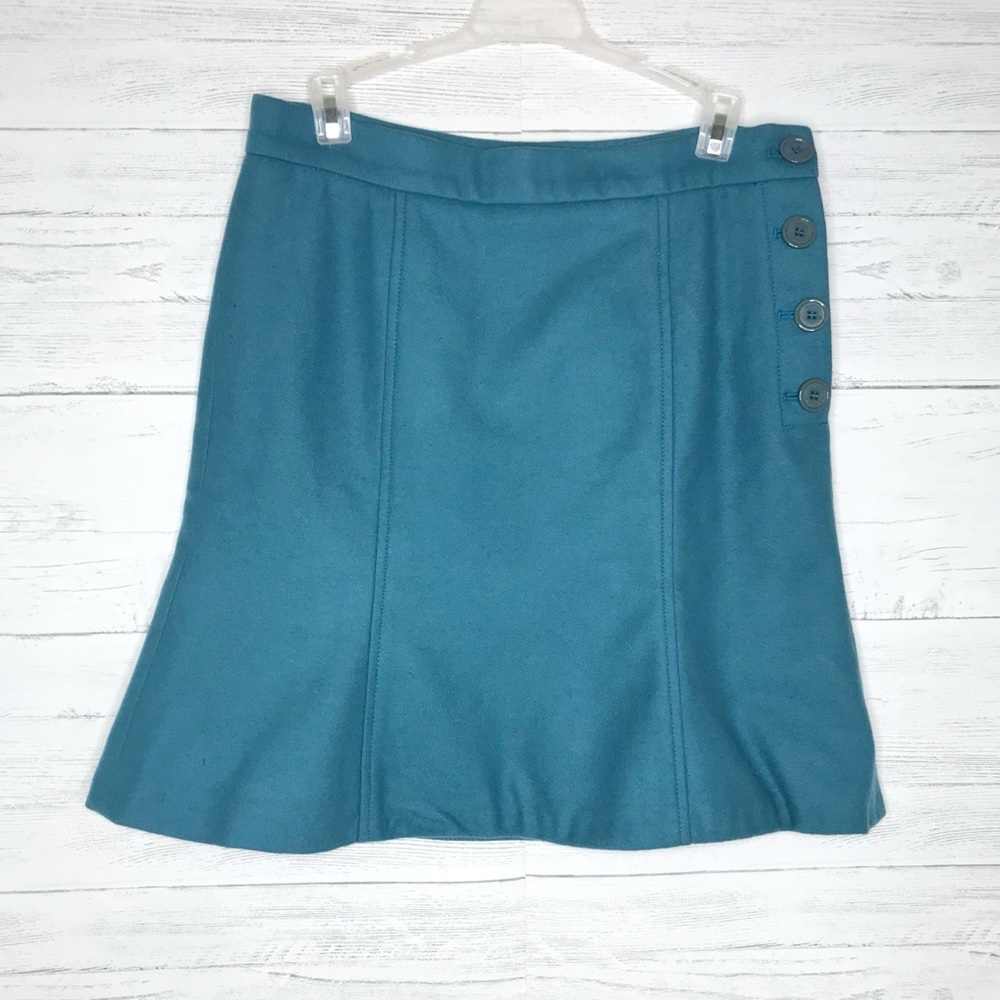 Marc Jacobs Blue Wool Side Button Pencil Skirt